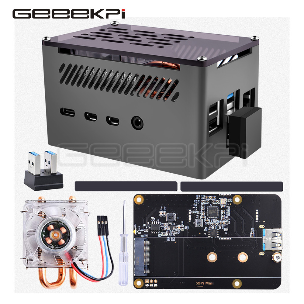Pi 4 Case - GeeekPi Nhôm Gạch Ốp Lưng Vỏ