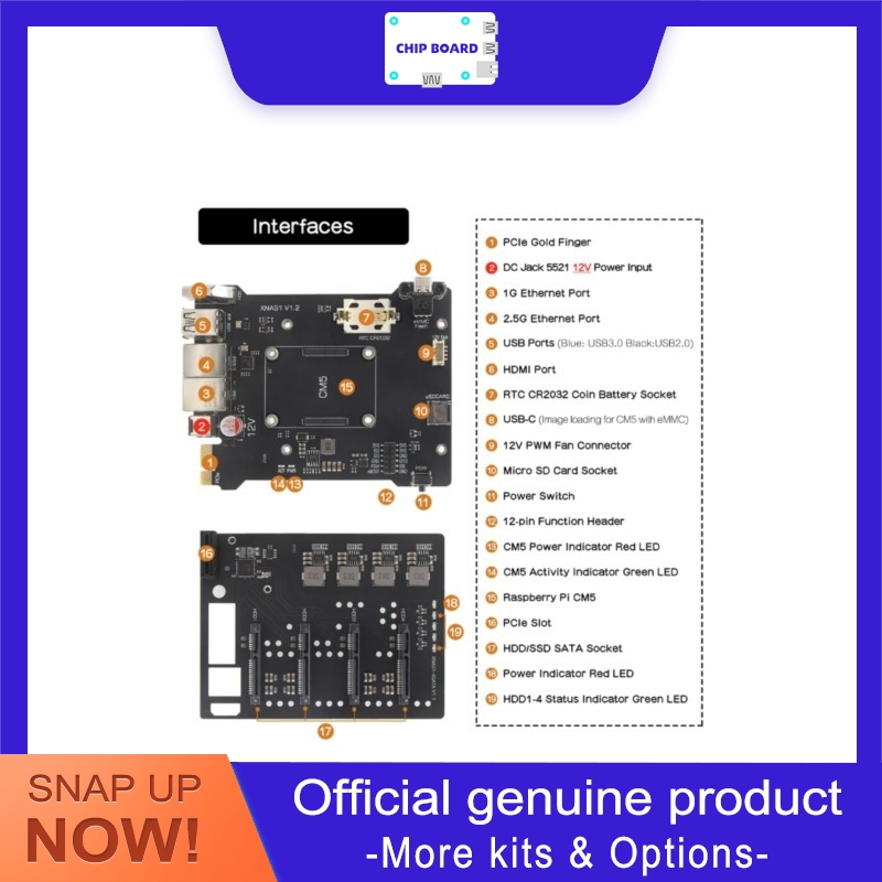 Raspberry Pi 4 - Geekworm XNAS1 Raspberry Pi CM5 4