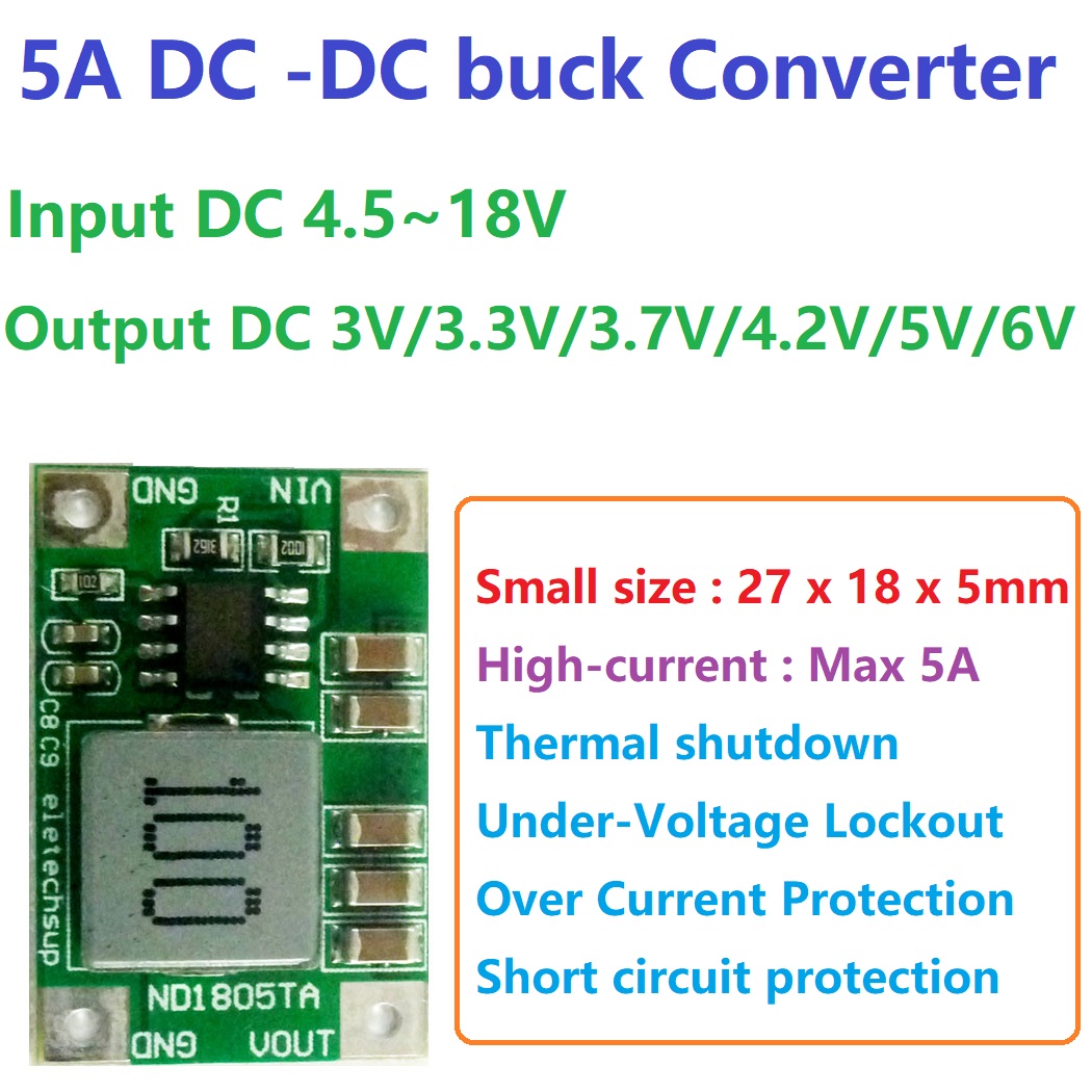 5A Buck DC-DC Converter Module - đánh giá và giá Raspberry Pi 4
